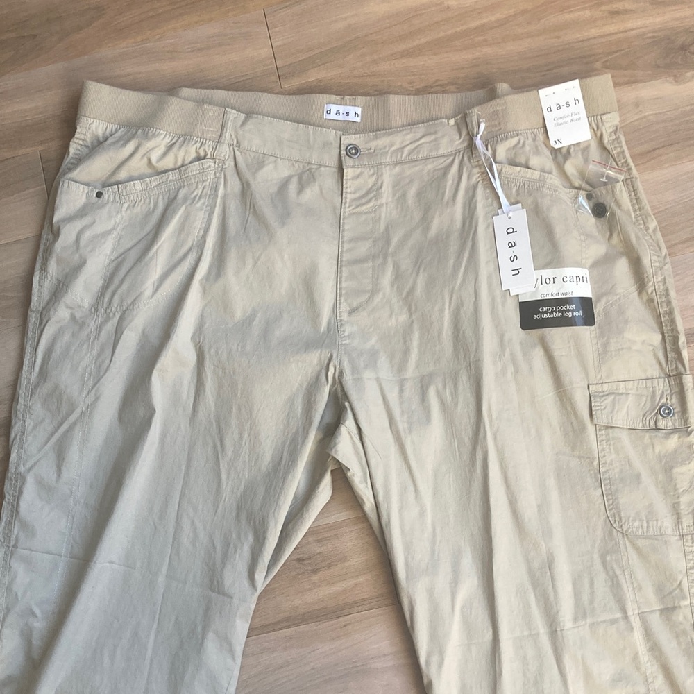 Dash tan Taylor Capri comfort waist cargo pocket comfee flex elastic waist 3X - Picture 12 of 17